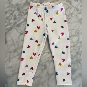Cat & Jack White Leggings with Multicolor Heart Print